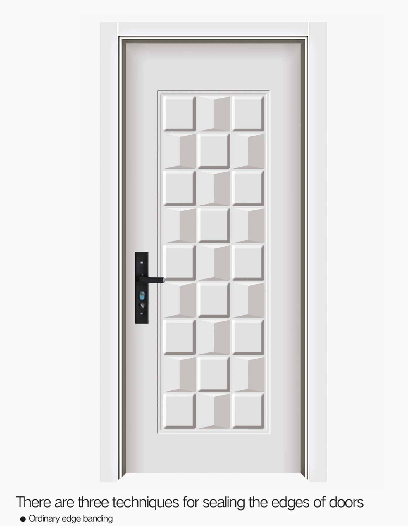 White geometric steel wooden door by Zhisheng Doors