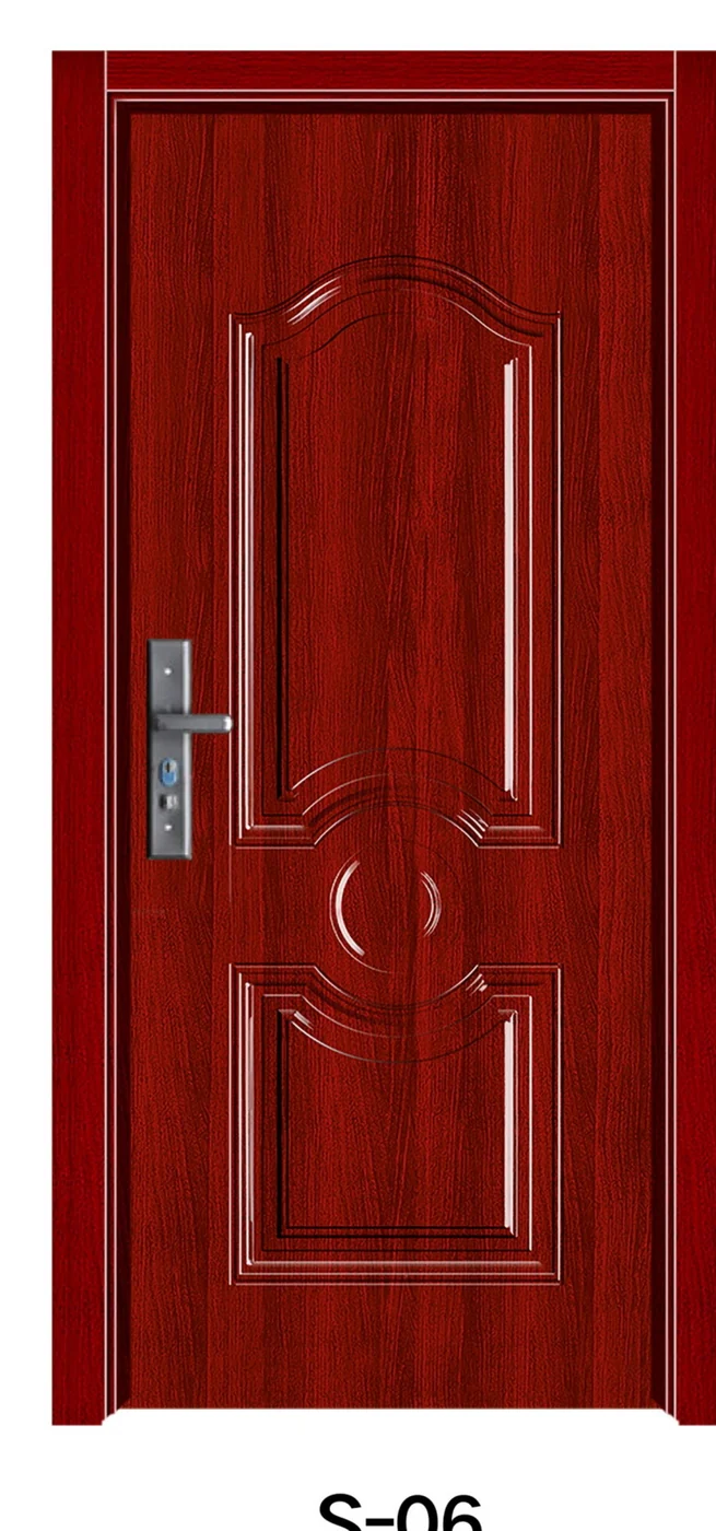 S-06 Classic Embossed steel wooden door
